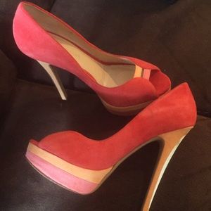 Enzo Angiolini Red and orange heels